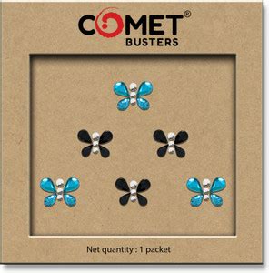 Comet Busters Fancy Blue and Black Butterfly Stone Face Gems Bindis ...