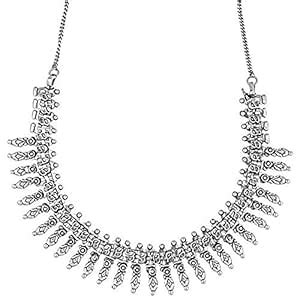 Shining Jewel German Silver Plated Oxidised Bohemian Gypsy Necklace for ...