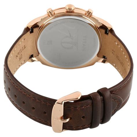 Buy Online Titan Chrono Classic Brown Dial Chronograph Leather Strap ...