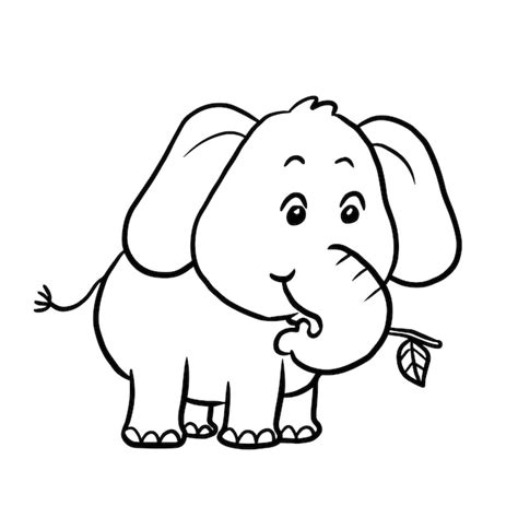 Elephant cartoon animal cute kawaii doodle coloring page drawing ...