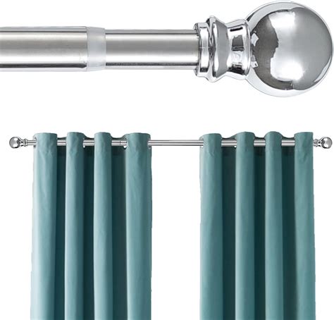 Buy Silver Decorative Curtain Rods for Windows 32 to 95 Inch - 1 Inch ...