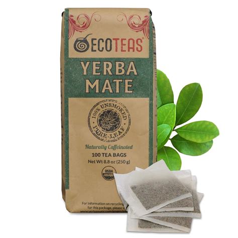 Amazon.com : ECOTEAS Premium Organic Yerba Mate Tea Bags – Natural ...