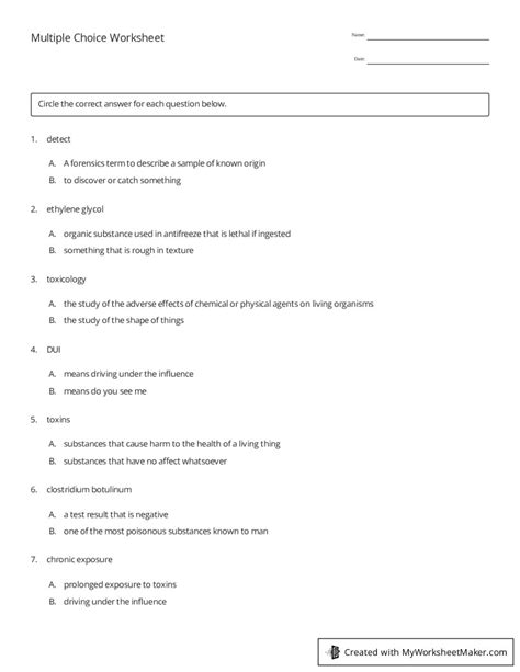 Image result for Multiple Choice Worksheet Maker