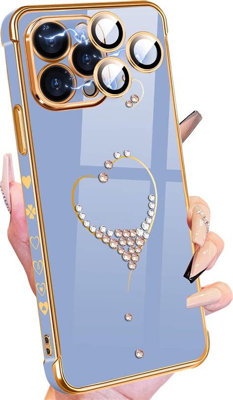 Amazon.com: Petitian for iPhone 13 Pro Max Case, Cute Women Girls Bling ...