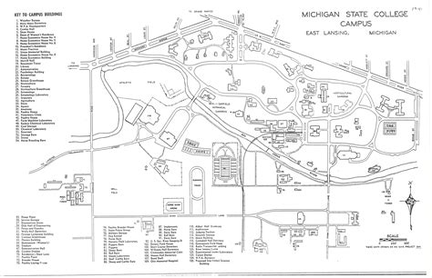 On the Banks of the Red Cedar| Michigan State College campus map, 1941