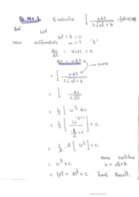 Integration Using Substitution Method 的图像结果