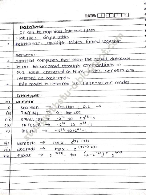 Database Management System Class 10 It 402 Notes 的图像结果