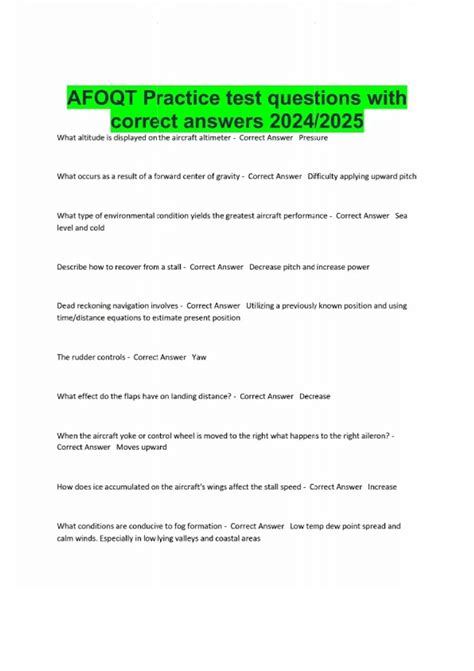 AFOQT Practice test questions with correct answers 2024/2025 - AFOQT ...
