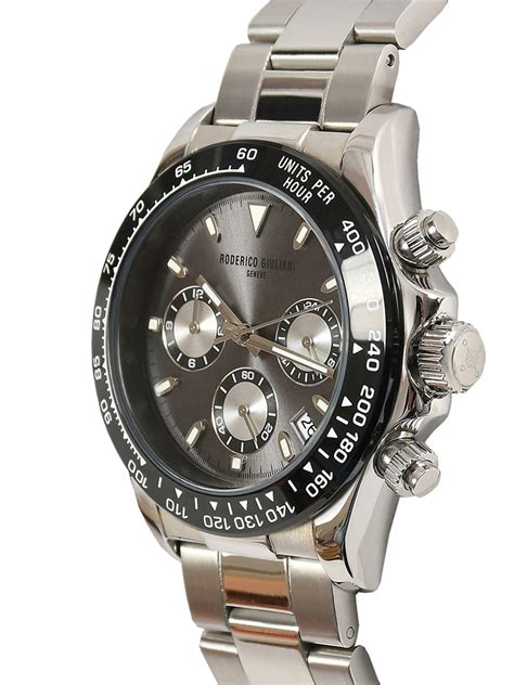 RODERICO GIULIANI ANALOG CHRONOGRAPH GREY DIAL SILVER CASE MEN'S WATCH