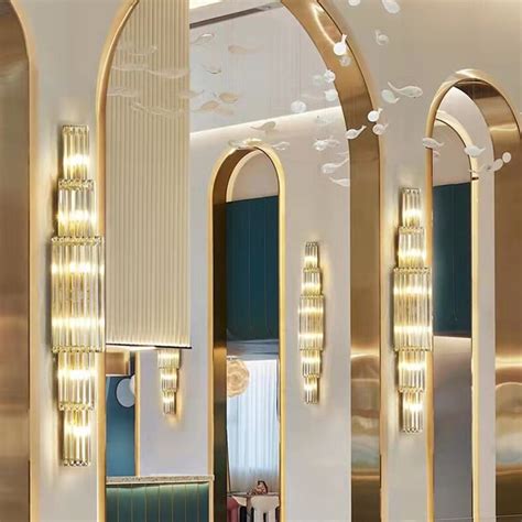 Hdc Modern Clear Glass Wall Lamp Hotel Hall Foyer Dining Room Wall Lam