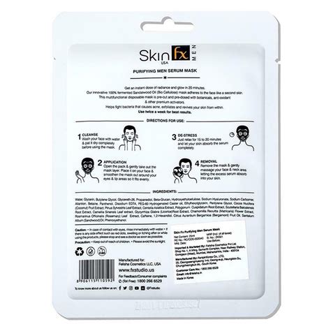 Buy Skin Fx Purifying Men Serum Mask 25 ml | 19 Minutes Delivery ...