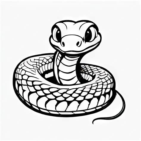 Premium Vector | A black and white drawing of a snake with a snake on it