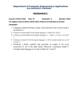 Automata theory tutorial - i About this Tutorial Automata Theory is a ...