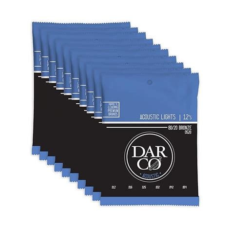 Martin D520 Darco Acoustic 80/20 Bronze Lights 12-54 (10-Pack Bundle ...