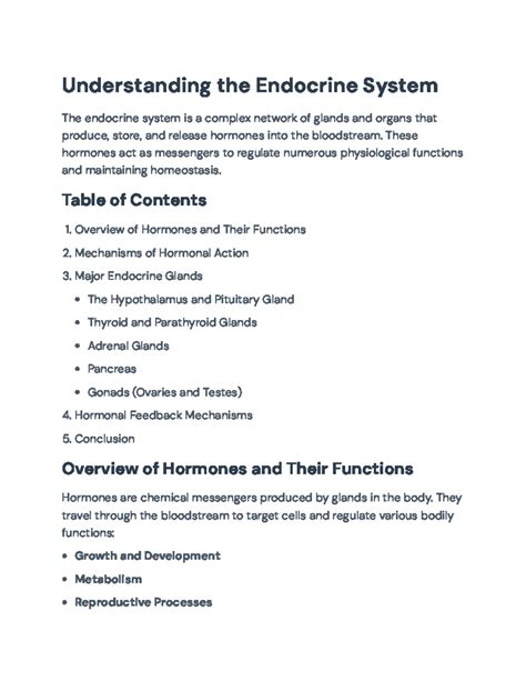 Endocrine System Overview: Hormones, Glands, and Feedback Mechanisms ...