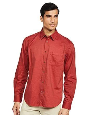Indian Terrain Men's Solid Regular fit Casual Shirt (ITMSH01372_LS_Red ...