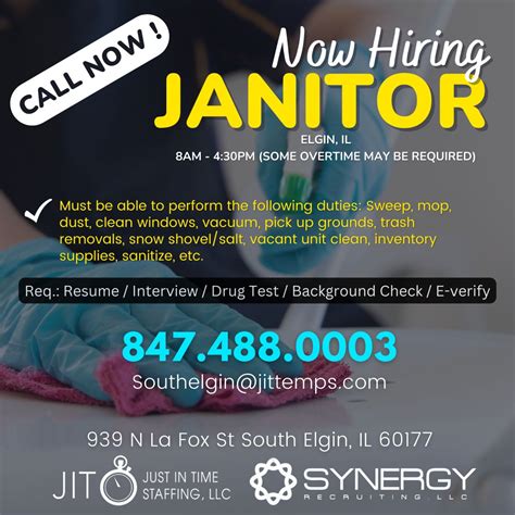 Just in Time Staffing LLC on LinkedIn: #janitor #elgin #hiring # ...