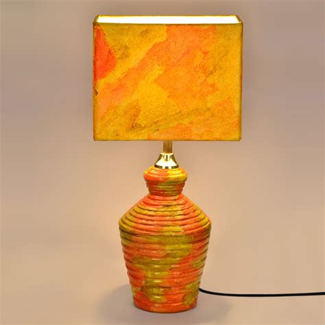 Buy ExclusiveLane 15 Inch Handpainted Terracotta Table Lamp with ...