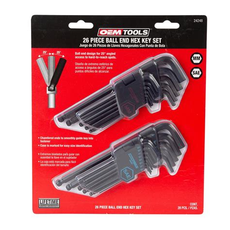 Buy OEMTOOLS 24248 26 Piece SAE and Metric Hex Key Set with Allen ...