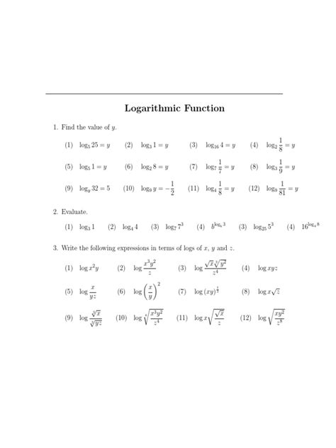 Image result for Logarithmic Function Questions