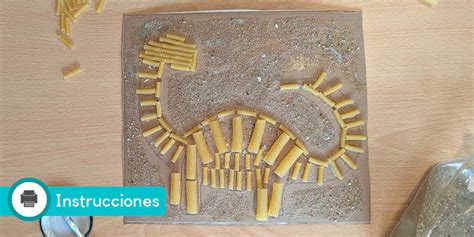 Manualidad: Esqueleto de dinosaurio con pasta - Twinkl Crafts