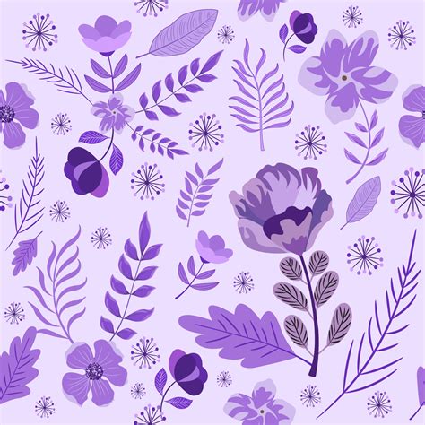 Flower Pattern Purple Background