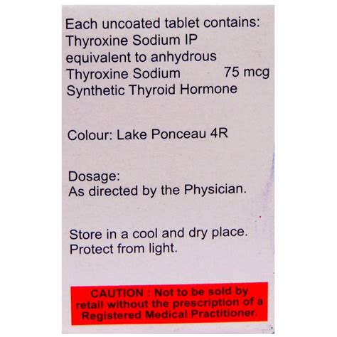 Thyrox 75 Tablet 100's Price, Uses, Side Effects, Composition - Apollo ...