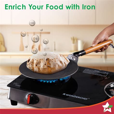 Ferro Light-weight Cast-iron Roti Tawa | 26cm | Pre-seasoned with 100%