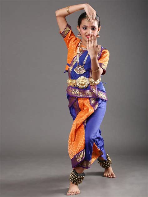 Ready to Wear Girls Kuchipudi Blue Orange Dance Costume – The Dance Bible