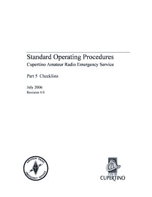 Fillable Online cupertinoares Checklists - Cupertino Amateur Radio ...