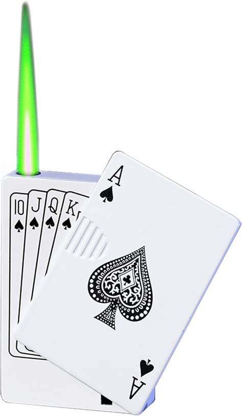 Buy New Metal Playing Cards Jet Lighter Unusual Torch Turbo Butane Gas ...