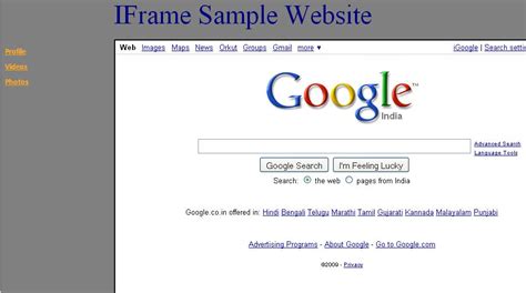 Image result for Iframe Example Web Pages