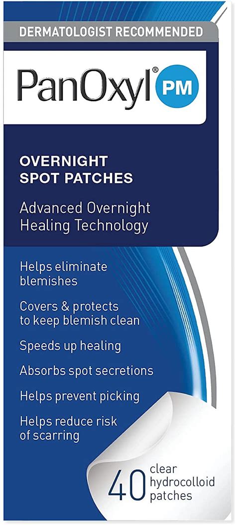 PanOxyl Acne Healing Overnight Spot Patches, 40 Clear Pimple Patches ...