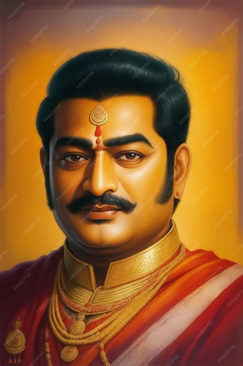Premium AI Image | Digital painting of Indian in olden days as Raja