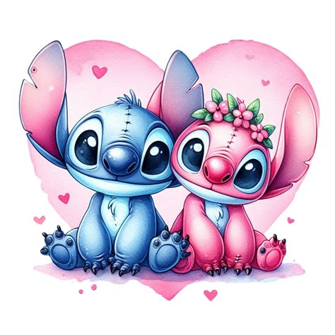 Stitch and Angel Hand Drawn Design, Stitch and Angel Png Clipart, Lilo ...