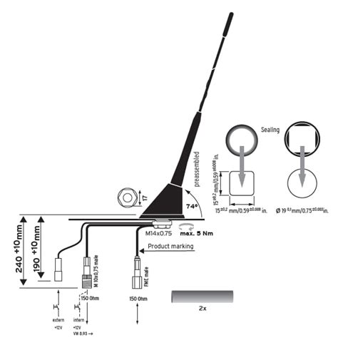 CELLULAR (2G/3G) / AM/FM Screw Mount Antenna - TE Hirschmann Mobility ...