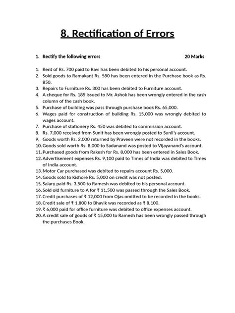 Image result for Rectification of Errors Format