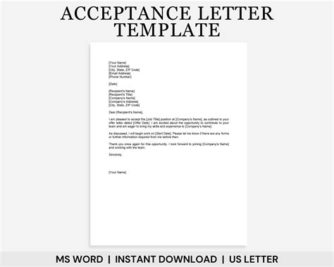 Sample Job Acceptance Letter Template How To Accept A Job Offer: Your