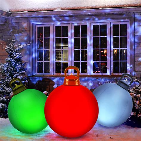 Amazon.com: Jetec 3 Pcs Outdoor Light Up Christmas Ball Decorations ...