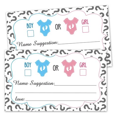 Buy 50 Gender Reveal Party Voting Cards - Boy or Girl, Gender Reveal ...