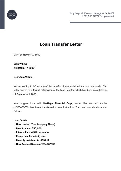 Free Loan Letter Templates, Editable and Printable