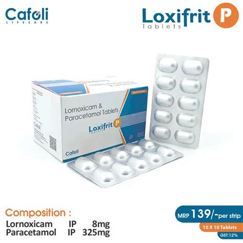 Loxifrit P Tablet (Lornoxicam 8mg + Paracetamol 325mg)