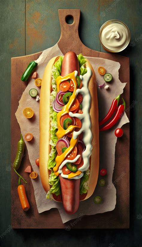 Hot and juicy hot dog perfection ai generativo | Foto Premium