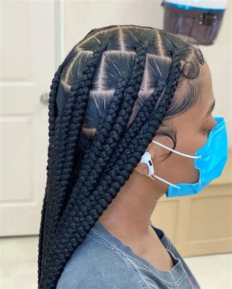 Large Knotless Braids | Girls hairstyles braids, Box braids hairstyles ...