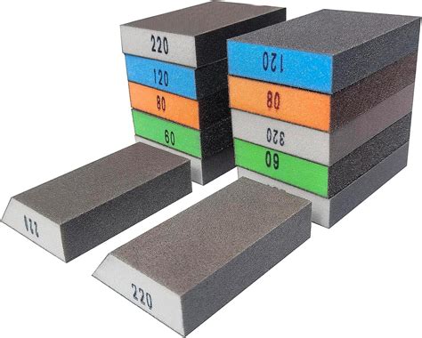Amazon.com: 12 Pack Sanding Block -2 Each of 60 80 120 220 320 Grit ...