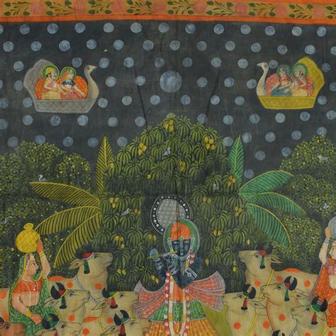 Pichwai Painting of Sharad Purnima Shreenathji