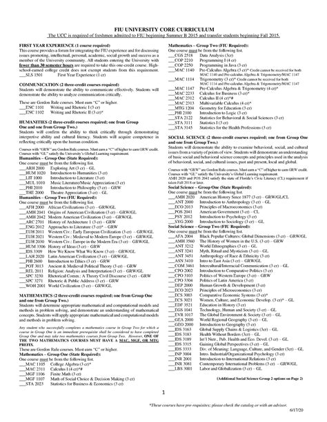 Fiu university core curriculum updated 6 17 20 - 1 *These courses have ...