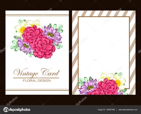 Vintage floral invitation card Stock Vector by ©All-about-Flowers 149457498