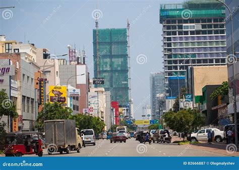 Panorama of the Street in the Capital of Sri Lanka Colombo City ...