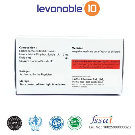 Levonoble 10 Tablet (Levocetirizine 10mg)